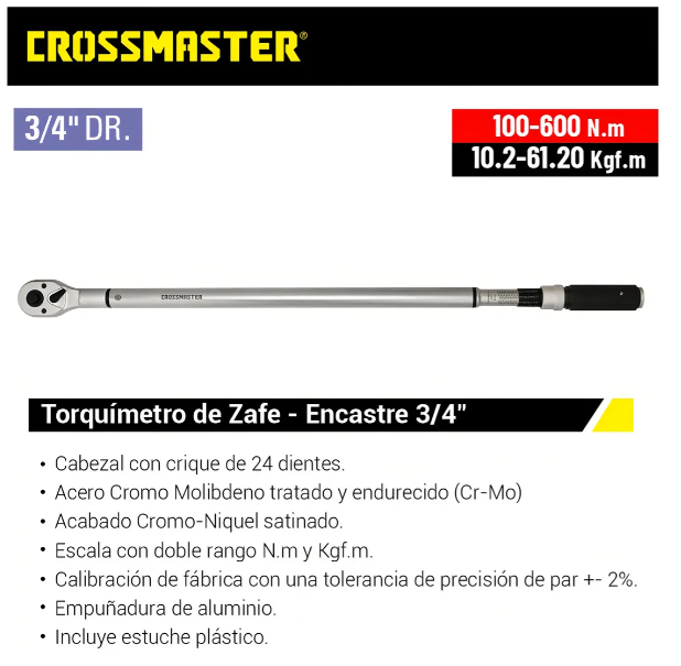 Torquimetro Zafe Enc 3/4"  100 a 600 Nm DI-9936121