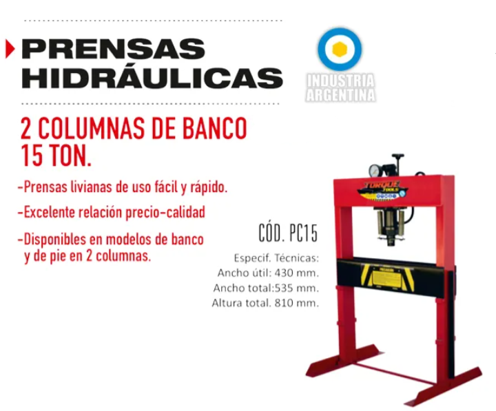 PRENSA DE BANCO 15 TN  HE-P15B2C