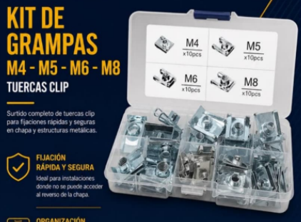JGO 50 CLIPS TIPO TUERCA FORMA U. m 4-5-6-8 HE-RU15401