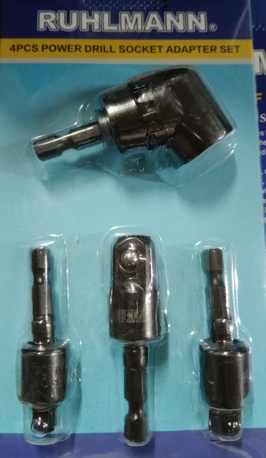 ADAPTADORES X 4 PCS CODO 90ª  1/4 3/8 Y 1/2 HE-RU8576
