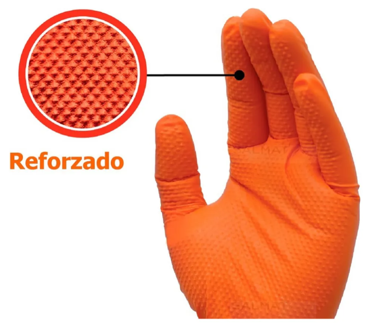 GUANTE NIRILO DIAMANTE X 50 NARANJA XL HE-G180862XL