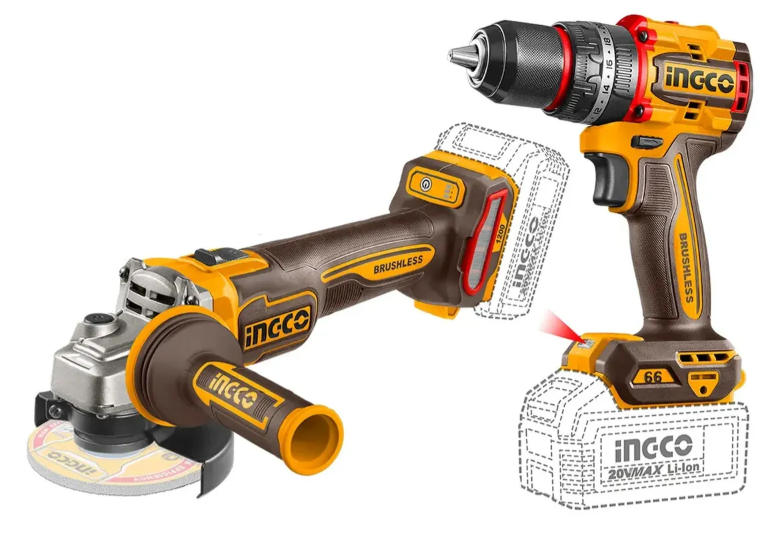 Combo Taladro Percutor 66N.m + Amoladora Angular 1200W P20S Brushless
Compacto C/2Xbateria C/Cargador C/Maleti IG-CKLI20256-4