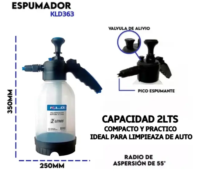 Pulverizador Espumador Manual 2 Litros HE-KLD363