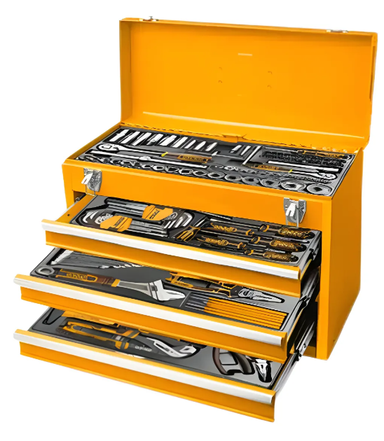 Set Herramientas De Mano 132 Pcs + Caja Herramienta Metalica Portatil - Htcs221321