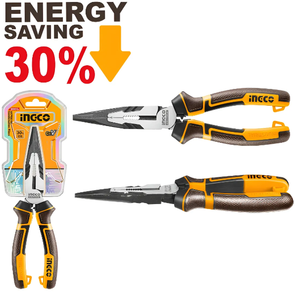 Pinza Punta Chata 6" 160Mm Energy Saving 30% Media Caña IG-HHLNP28160