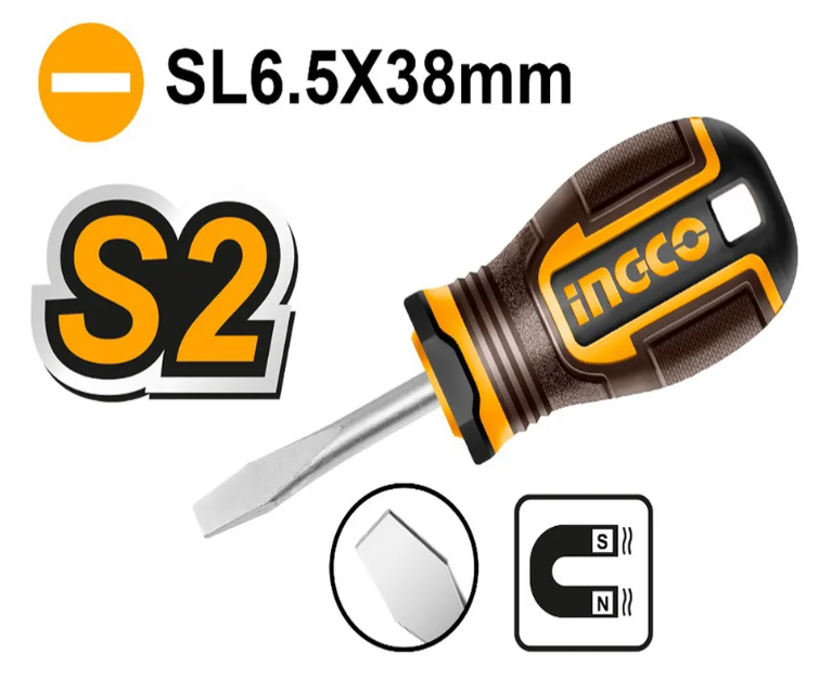 Destornillador Plano Super Ingco - Sl6.5X38Mm - Industrial - Hsdsl6038