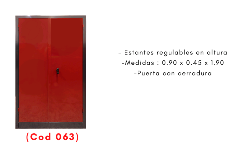 ARMARIO CON PUERTA 0.90X0.45X1.80 HE-PALLA-63