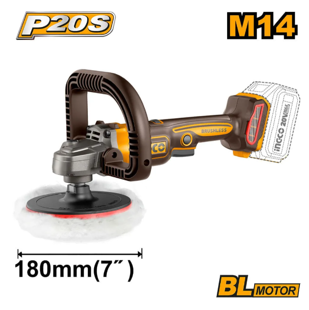 Pulidora Angular Super Ingco - P20S 180Mm S/Bateria C/Carton - Apli2018