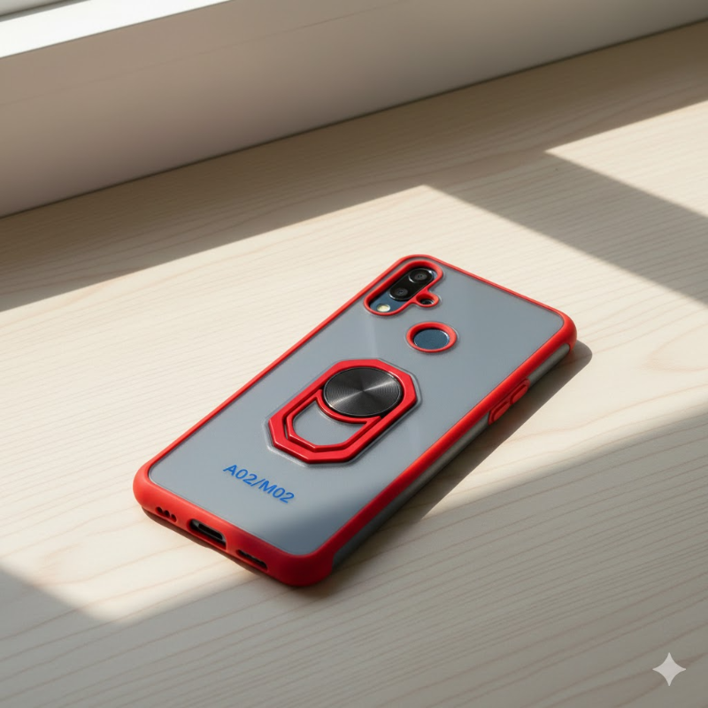 samsung a02 funda uso rudo con anillo + mica