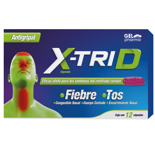 Dextrometorfano/fenil/clorf/parac 12 cap xtrid