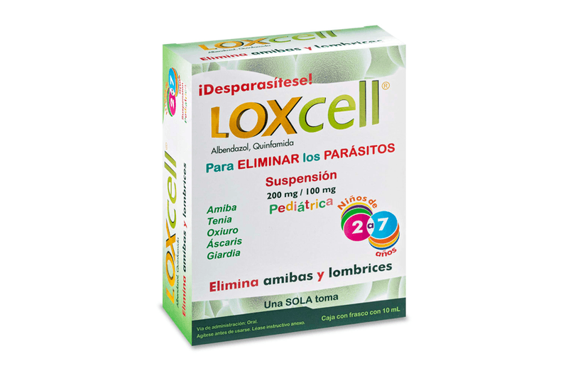 Albendazol/Quinfamida 200/100mg susp ped 10ml loxcell