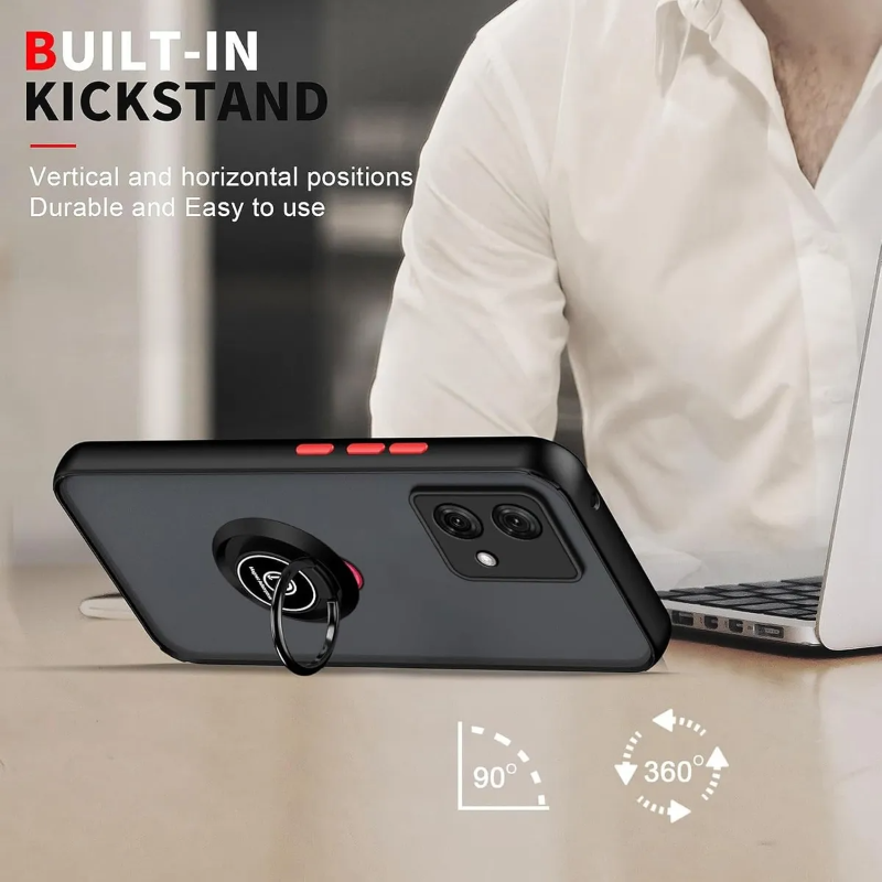 moto G84 funda de uso rudo con anillo + mica