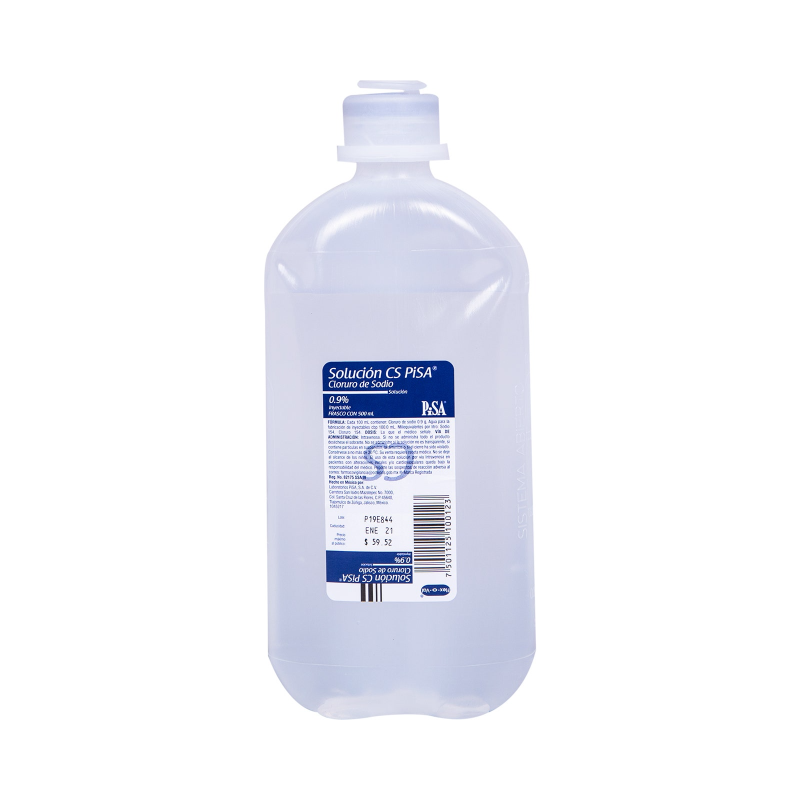 cloruro de sodio 0.9%(pisa) sol iny 500nl