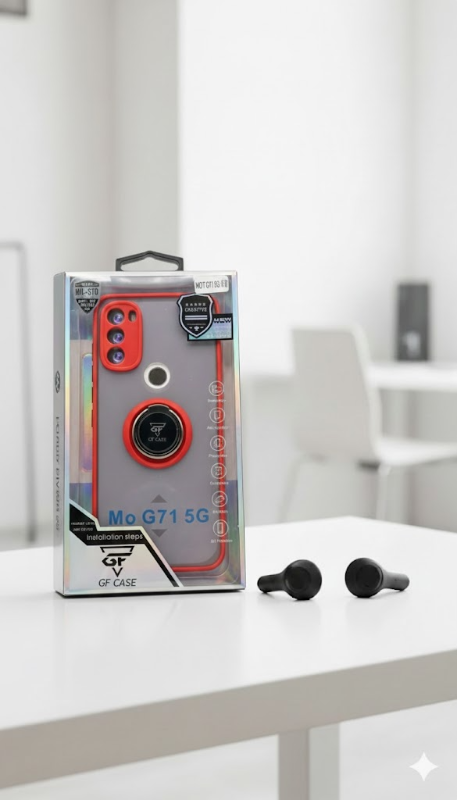 moto g71 funda de uso rudo con anillo + mica