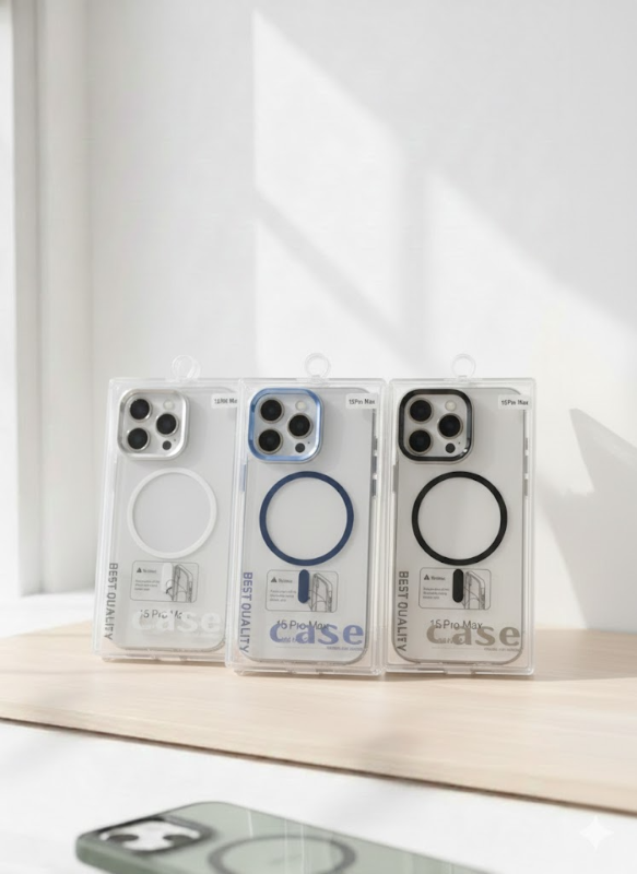 iphone 15 pro max funda magsafe arcoiris + mica ip 15