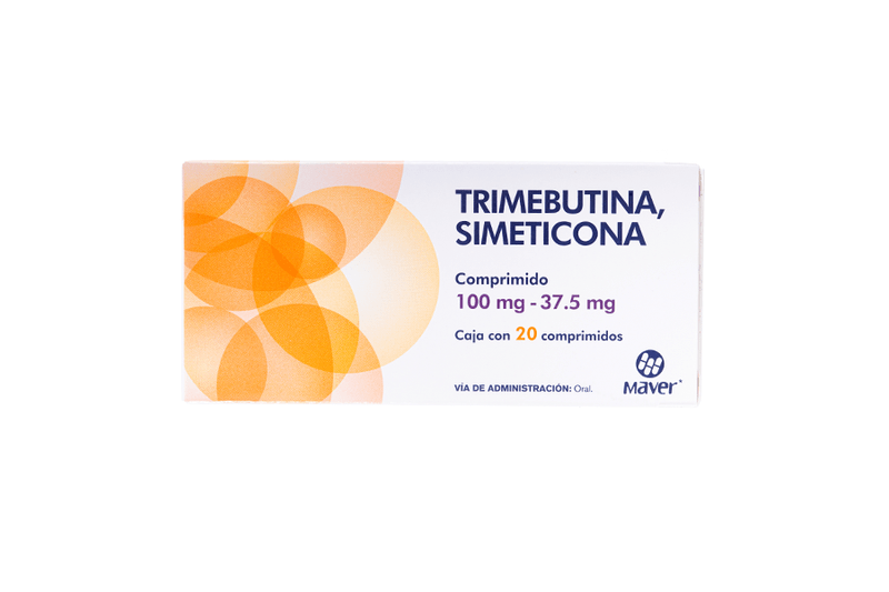 trimebutina/simeticona 100/37.5mg 20 comp