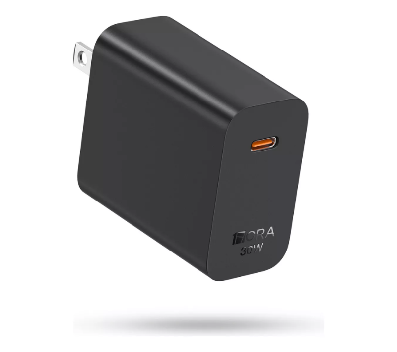 cubo cargador usb tipo c 1hora 30w negro gar164