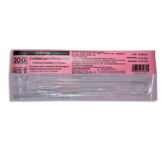 cateter intravenoso rosa 20gx33 1pz