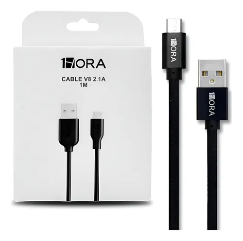 Cable usb a v8 micro 2.1a 1m 1 hora cab248