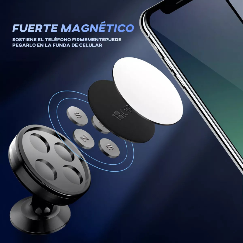 soporte magnetico de celular 1hora negro pj093