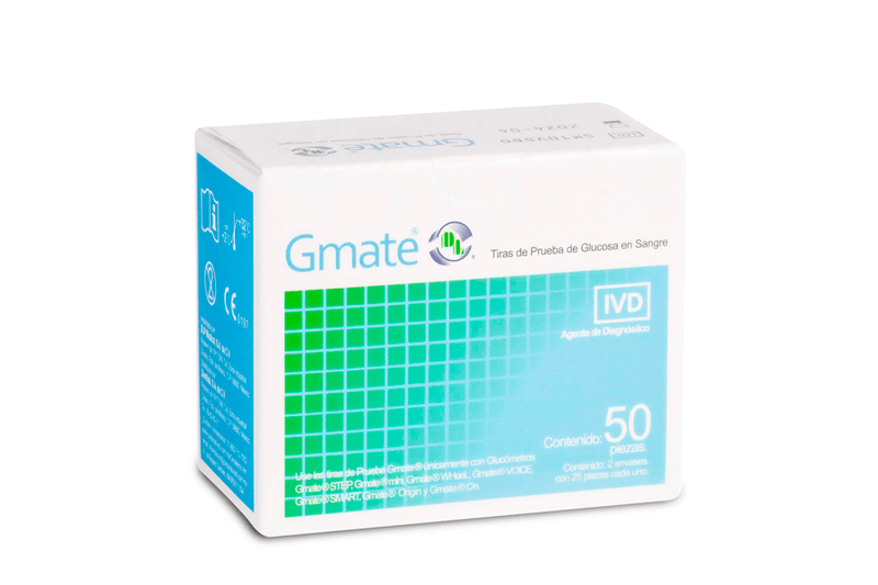 tiras reactivas gmate 50 pzas