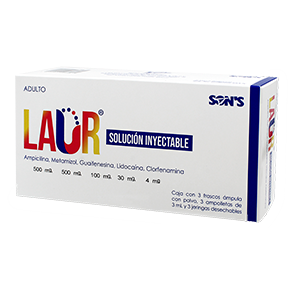 Ampicilina/met/gua/clo ad 3amp+3jer laur