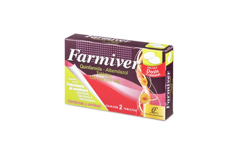 Quinfamidaamida/Albendazol 150/200mg 2Tab