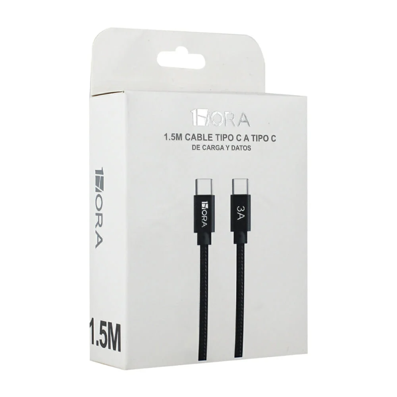 Cable tipo c a tipo c 3a 1.5m 1hora cab266