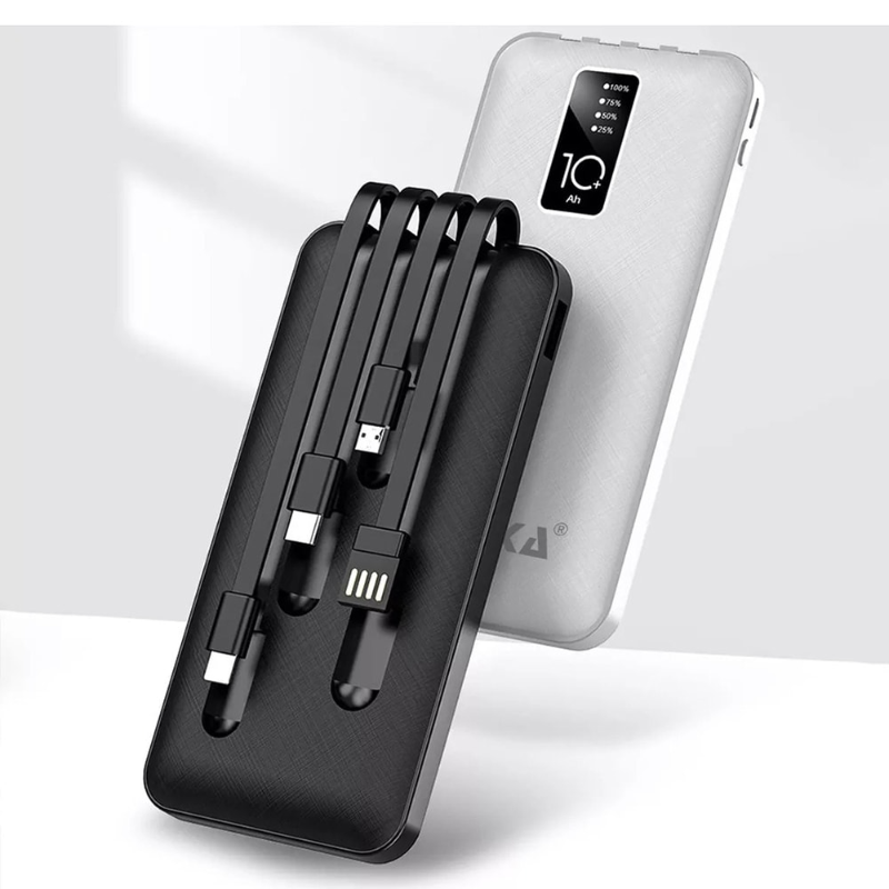 Power Bank Moreka K050 10000 cables C USB AM Lightning y Micro USB