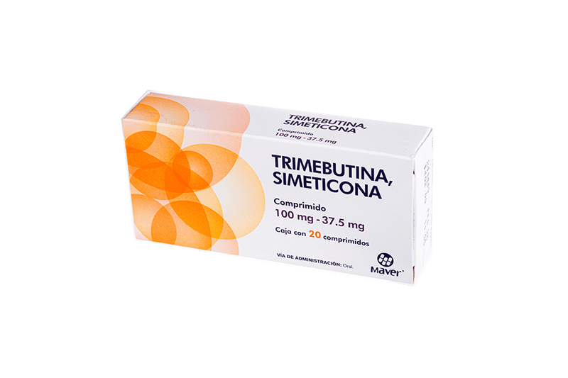 trimebutina/simeticona 100/37.5mg 20 comp