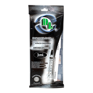 jeringa desechable negra 3ml 3pzas 22x32