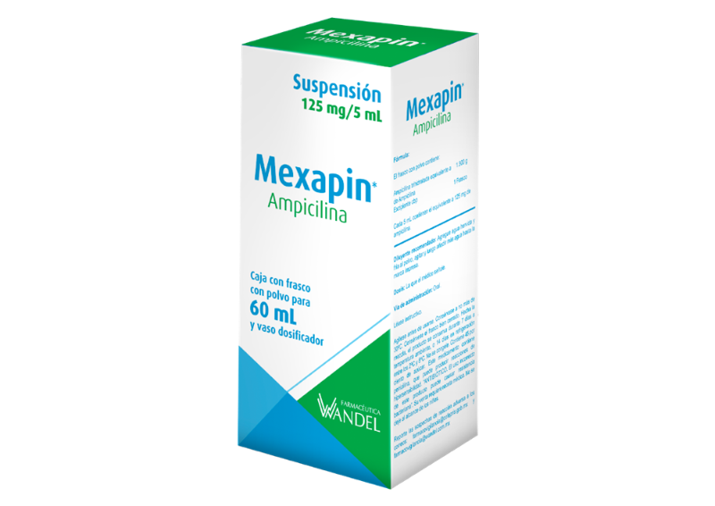 Ampicilina 125mg/5ml 60ml mexapin
