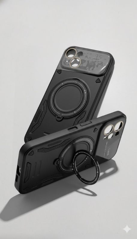 iphone 15 plus funda con soporte magnetico + mica ip 15