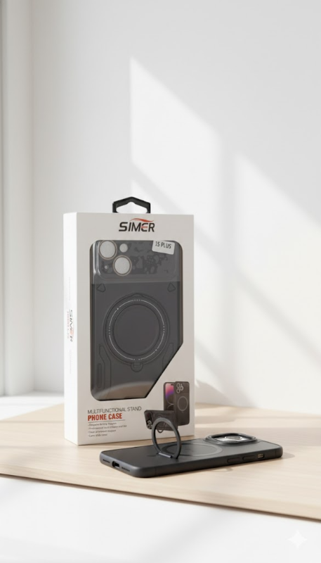 iphone 15 plus funda con soporte magnetico + mica ip 15