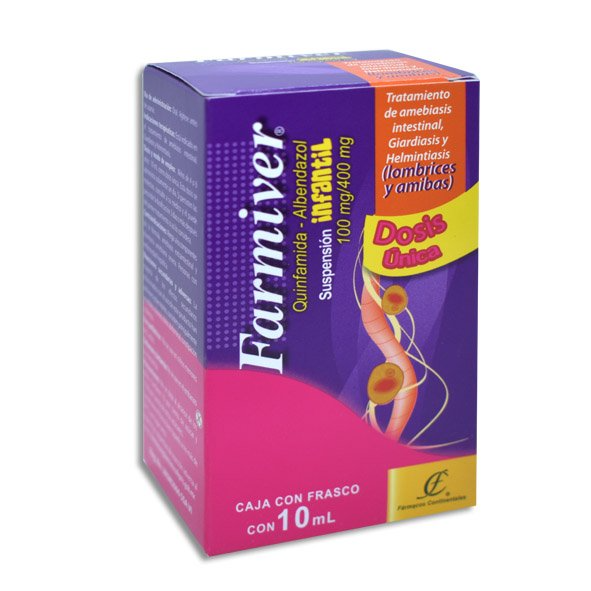 Quinfamidaamida/Albendazol 100/400mg 20ml inf farmiver