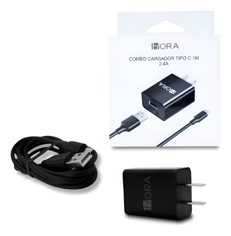 cargador tipo c 1m 2.4a negro gar142