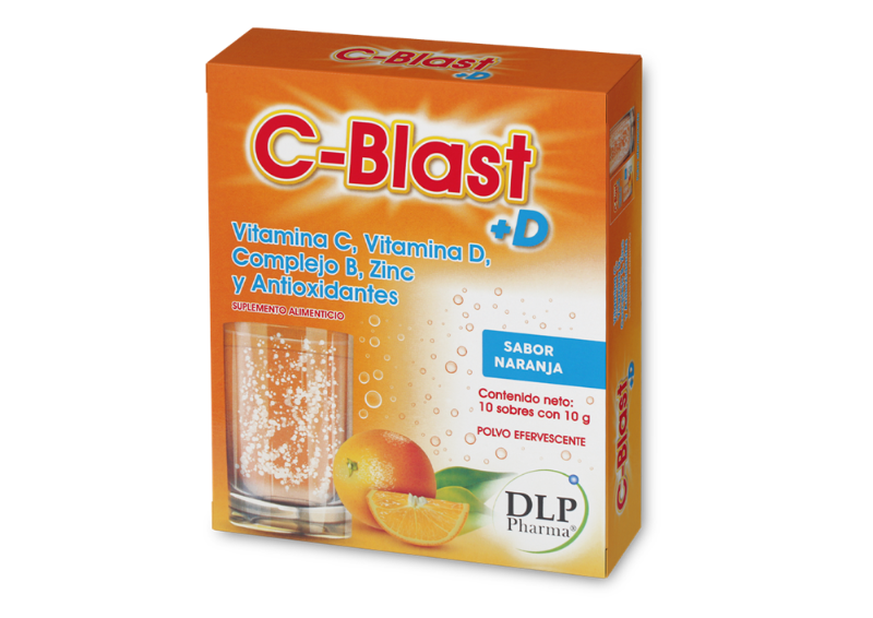c-blast vitamina c,d,b zinc 10g 10 sob