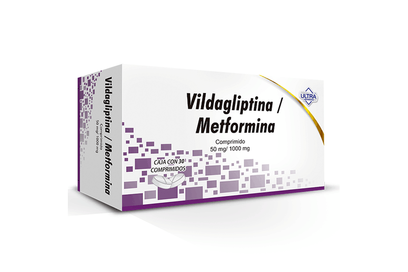 vildagliptina/metformina 50mg/1g 30 comp