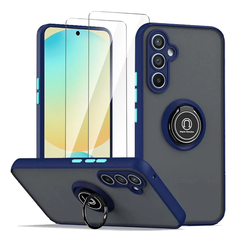 samsung a26 funda uso rudo con anillo + mica