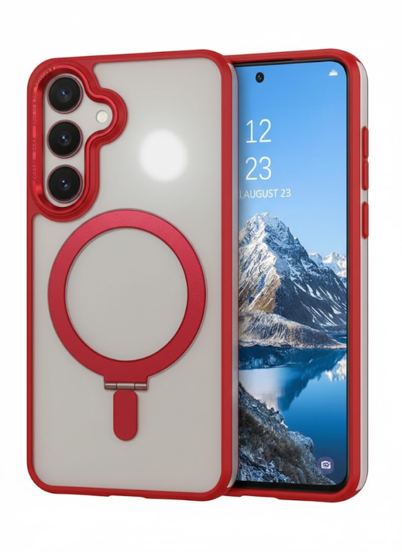 samsung s25 hover case rojo con anillo