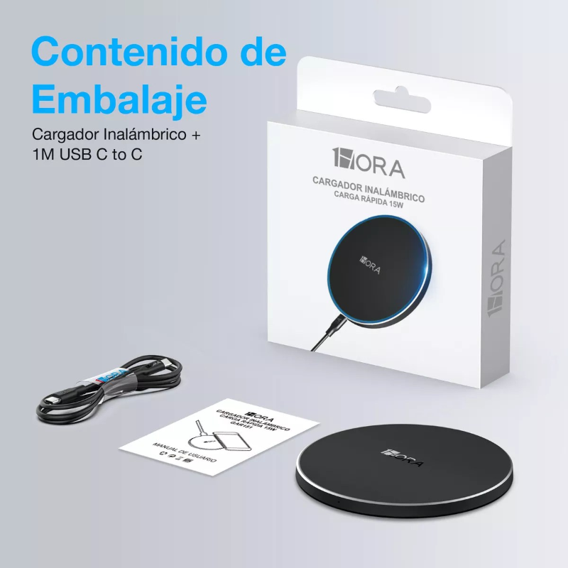 cargador inalámbrico gar151 1hora 10w