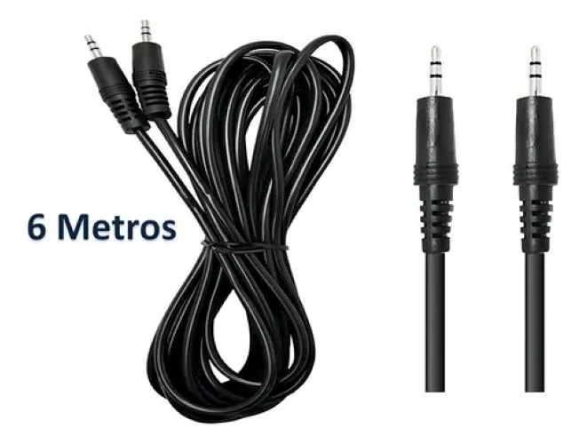 Cable auxiliar 3.5 plug 6m 1pz