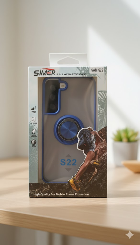 samsung S22 funda uso rudo con anillo + mica