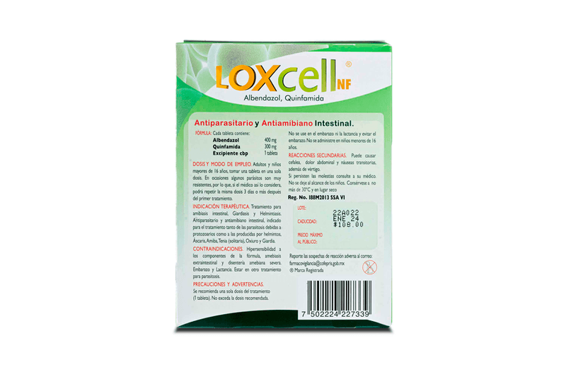 Albendazolazol/Quinfamida 400/300mg 1Tab ad loxcell