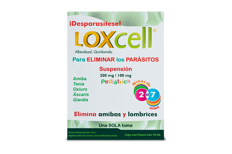 Albendazol/Quinfamida 200/100mg susp ped 10ml loxcell