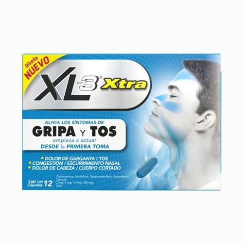 xl3 extra gripa y tos 12 cap