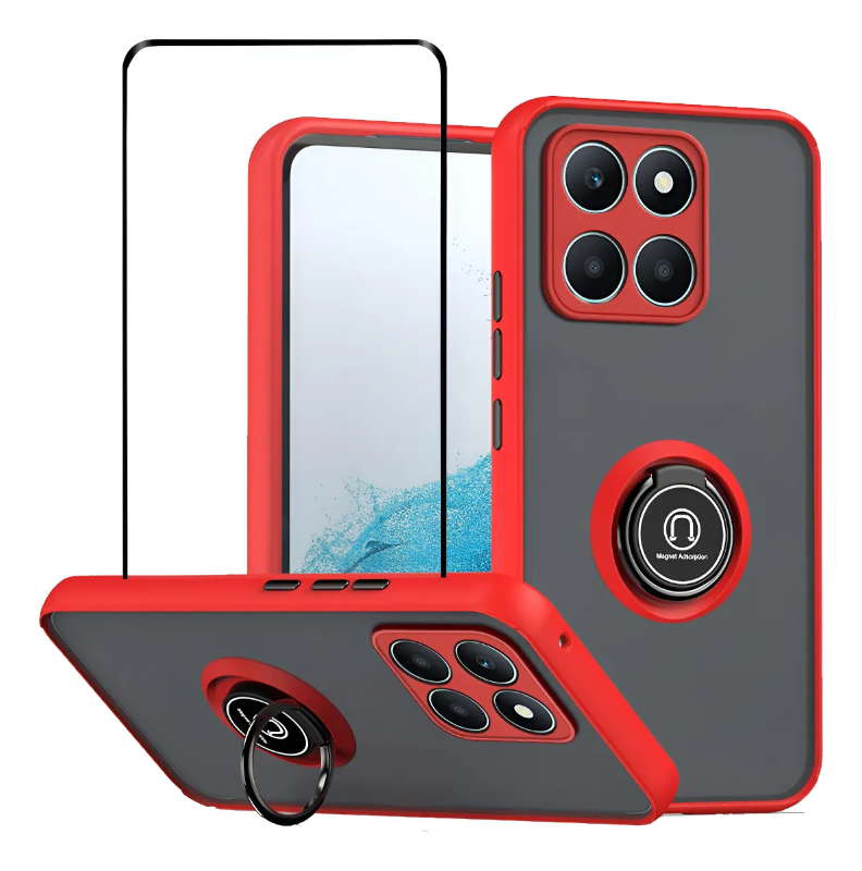 huawei honor x6 funda de uso rudo de anillo + mica