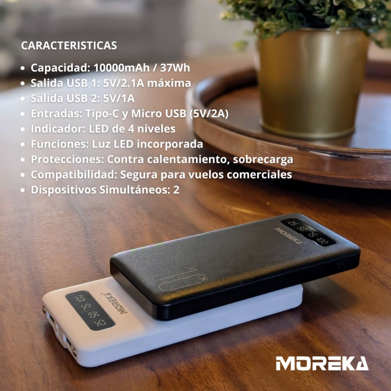 Power Bank Moreka K102 10000mAh 37Wh