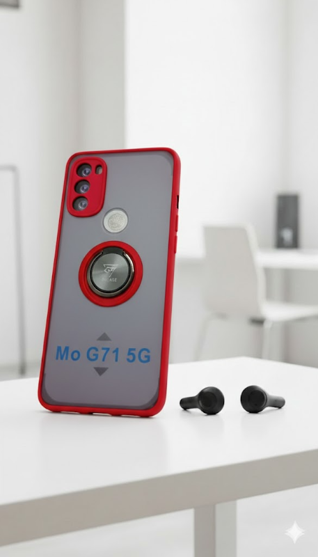 moto g71 funda de uso rudo con anillo + mica