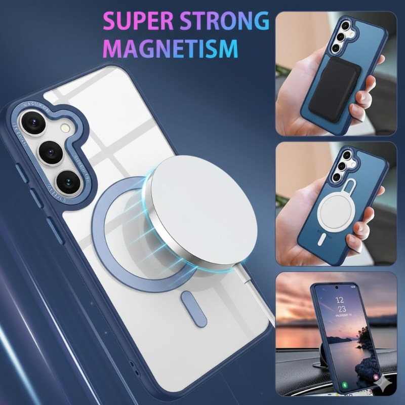 samsung s25 hover case azul con anillo